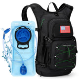 Maelstrom Hydration Hiking Backpack with 2L/3L Water Bladder, High Flow Bite Valve Camping Daypack Lightweight (1.Black, 2L Blad