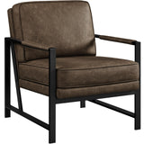 Yaheetech PU Leather Armchair, Retro Leisure Accent Chair with Extra Soft Padded and Cushion, Modern Reading Arm Chair with Blac