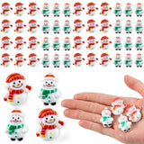 Thyle 50pcs Mini Snowman Flatback Charms Cute Christmas Miniature Decorations for Crafts Small Flatback Resin Snowman Figurines 
