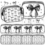 Kacctyen 10 Pcs Black Bow Clear Makeup Bag Coquette Cosmetic Bags Bow Gifts Accessories PVC Waterproof Travel Organizer Toiletry