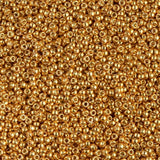 Miyuki Round Rocailles Seed Beads Size 15/0 8.2g Duracoat Galvanized Gold