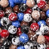 BERMRO 16mm Acrylic Beads 100pcs Dark Color Focal Bead Spacer Chunk Bubblegum Beads for Halloween DIY Crafting Necklace Bracelet