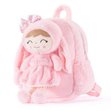 Gloveleya Toddler Backpack Plush Bag with Soft Pink Rabbit Doll Detachable Design 11-inch Gift for Baby Girl 2+...