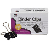 Charles Leonard Binder Clips, Medium, 5/8 Capacity, Black/Silver, 12Box (BC05)