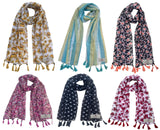 Fusfus WomenS Printed Chiffon Scarves And Stoles, Free Size(Multicolour, Fs1011) Pack Of 6 (Multicolor1)