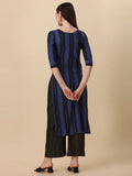 Wedani Women'S Cotton Round Neck Casual Wear Straight Kurta (Krt512) Blue,Blue,S,Cotton,A-Line,