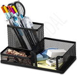 RAVIRANDAL Mesh Pen Holder Desktop Metal Pencil Compartment Case Organizer Accessories Storage Stand Office Home School Caddy Bo