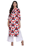 Gosriki Women'S Multicoloured Color Cambric Fancy Long Straight Block Print Kurti (Shree Kur190103_Multicoloured),Multicoloured,,B07V732ZKP