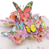 Greeting Cards Butterfly Flower, Forever Flower Bouquet 3D Pop Up Birthday Gifts for Women Wife Mom Mothers Sister Aunt Grandmot