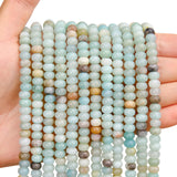 BONNY BOXX 1 Strand Natural 4 * 6mm Amazonite Rondelle Beads, Natural Abacus Disk Stone Beads Loose Spacer Gemstone for DIY Brac