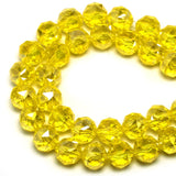 DIQIO 6mm Sparkle Faceted Round Crystal Beads (94-100pcs, Lemon Yellow AB)