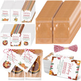 Gueevin 60 Pcs Small Christmas Stovetop Potpourri Gifts 3.5 x 5.5 Inches Kraft Paper Pouch Small Resealable Simmer Pouch Pot Bag