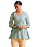Libas Women'S Silk Blend Solid Regular Kurti (29135 Grey