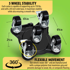 Furniture Movers with Wheels - Set of 4 Heavy Duty Furniture Lifter Tool with 2000 lbs Load Capacity, Easy Sliders Dolly for Mov