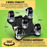 Furniture Movers with Wheels - Set of 4 Heavy Duty Furniture Lifter Tool with 2000 lbs Load Capacity, Easy Sliders Dolly for Mov
