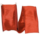 Reliant Ribbon 92975W-049-40H Dupioni Supreme Wired Edge Ribbon, 2-1/2 Inch X 20 Yards, Rust
