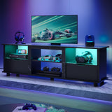 Bestier 70 Gaming Entertainment Center with Drawers, LED TV Stand for 75 Inch TV, TV Entertainment Stand for Living Room with St