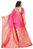 Sugathari Womens Art Silk Pink Kanchipuram Saree (San Pari 73 Pink)