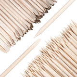 fiezkaa 200 Pcs Orange Wooden Sticks for Nails, 4.5 Inch Double Sided Wood Cuticle Pusher Tool Disposable Orangewood Nail Stick,