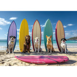 Surfing Dogs Party 1000 Piece Puzzle for Adults, Fun Puzzles for Adults 1000 Pieces with HD Print & Poster, 27.5 * 19.7 in Dust 