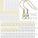 Hypoallergenic Earring Hooks 150 PCS/75 Pairs, Silver Plated Ear Wires Fish Hooks,500pcs Earring Making Kit with Jump Rings and 