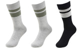 Kaneekshi MenS Formal Cotton Crew Socks 2 Light Grey & 1 Black Pair (Pack Of 3)