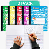 Rosmonde Composition Notebooks Primary Ruled, 12 Pack, 100 Sheets