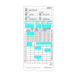 50 uPunch Time Cards for HN4000