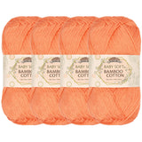 JubileeYarn Baby Soft Bamboo Cotton Yarn - 50g/Skein - COHO Salmon - 4 Skeins