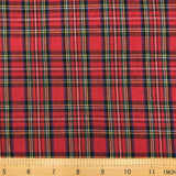 Red Christmas Plaid Fabric 4oz for Festive Craft Homespun Patchwork Quilting Holiday Decor Cotton Plain Width 57 Inch (1 Yard pr