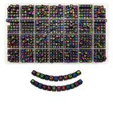 Looconi 840pcs Black Letter Beads Number and Heart Beads 6x6mm Colorful Alphabet Acrylic Beads for Jewelry Making