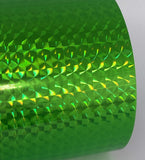 Roll of Prism Sign Vinyl, Holographic 1/4'' Mosaic, Self-Adhesive (24 inch x 10 feet, Fluorescent Green)