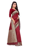 Sugathari Womens Banarasi Saree Pure Kanjivaram Silk Saree Soft New Ladies 2023 Design Wear Pattu Sarees Latest Cotton Party Sari Collections With Blouse Piece For Wedding Sadi (Sam Pari-113 Maroon)