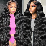 HANGFIRST 30 Inch 13x6 Body Wave Lace Front Wigs Human Hair Pre Plucked 180% Density HD Transparent Lace Frontal wig Human Hair 