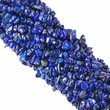 Ouubuuy Crystal Chips with Holes for Jewelery Making 5mm-8mm Natural Gemstone Beads Chips 35 (Lapis Lazuli)