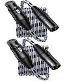 SNANSHI XLR Cables 30ft - 2-Pack Balanced XLR Microphone Cable with Oxygen-Free Copper, Dual Shielding, Gold-Plated Connectors, 