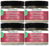 Pack of 4 Viva Doria Natural Toothpaste Fluoride Free Tooth Paste - Cinnamon, Refreshes Mouth, Freshens Breath, Keeps Teeth and 
