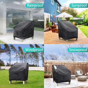 BROSYDA Patio Chair Covers for Outdoor Furniture Waterproof 2 Pack, Lawn Chair Covers 600D Heavy Duty Oxford Cloth, Large Covers