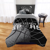 NORTHWEST San Antonio Spurs Officially Licensed NBA Comforter Set - Full/Queen & Twin/Twin XL - Soft Bedding with Team Logo & Pi
