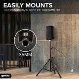 Gemini 500W Powered PA Speaker 8- Lightweight Active Floor Monitor with EQ, Mic/Line Inputs, Portable Cabinet for Practice,