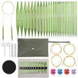 Interchangeable Aluminum Circular Knitting Needles Set, With 13 Pairs Aluminum Circular Knitting Needle Set 3 Mm To 10 Mm, Cable