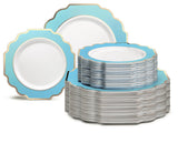  OCCASIONS 120 Plates Pack,(60 Guests) Heavyweight Wedding Party Disposable Plastic Plates -60 x 10.5'' Dinner + 60 x 8'' Salad