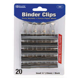 BAZIC Binder Clips Small Black 3/4 (19mm), Paper Clamps Paper Clip, Paperclips for Office School Supplies Home Kitchen Storage 