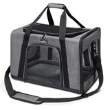Wakytu Pet Carrier for Medium Large Cats and Dogs, Dog Carrier Travel Bag with Adequate Ventilation, 5 Mesh Windows, 3 Entrance,