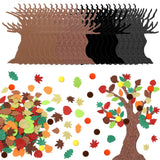 SEPGLITTER 524 Pcs Fall Crafts for Kid, Glitter Maple Leaf Stickers Pompoms Autumn DIY Self Adhesive Foam Stickers Tree Art for 