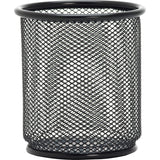 Lorell 84149 Steel Pencil Cup, 31/2Inch x37/8Inch , Black Mesh