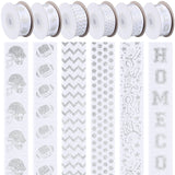 Juinte 60 Yard Glitter Silver Homecoming Mum Ribbon, 7/8 Wide Football Satin Ribbon Roll for Gift Wrapping Homecoming Mum Suppl