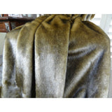 Plutus Brands Wild Mink Fur Handmade Throw Pillow, 102 X 116 Queen, Light Brown