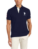 U.S. Polo Assn. Mens Slim Fit Pique Polo, Classic Navy/White, Medium