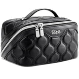 Travel Makeup Bags for Women Cosmetic Bag: Puffy Make up Bags Set of 3 - Vegan Leather Makeup Organizer - Waterproof Large Toile